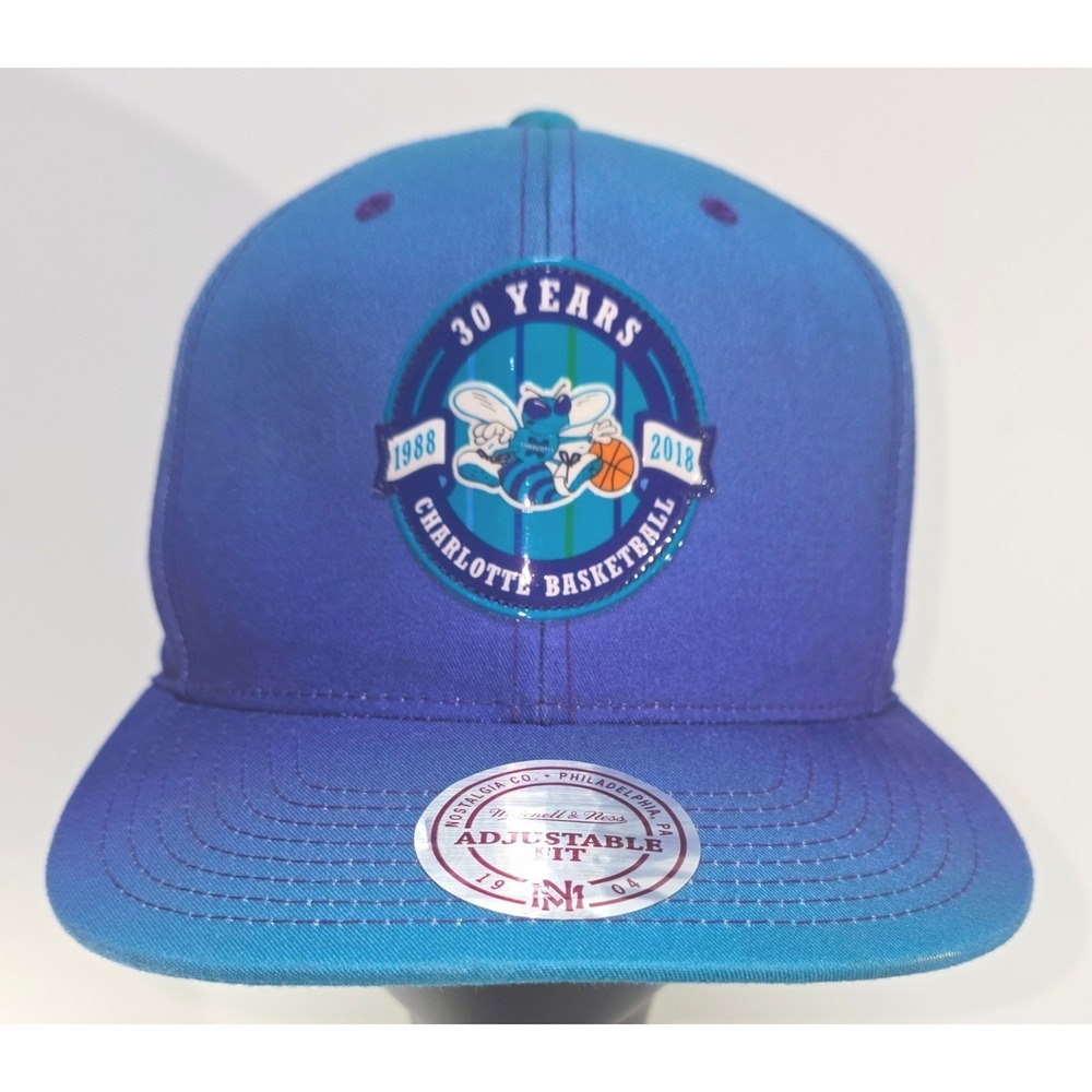 Mitchell & Ness Charlotte Hornets 30 Years Basketball Snapback Hat Blue Gradient